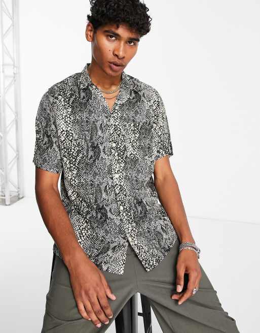AllSaints Reptilia shirt in grey