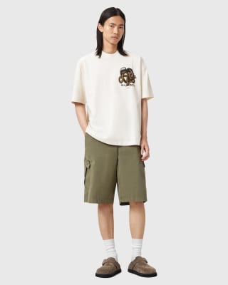 Allsaints Reticulate Back Graphic T-shirt In Animal Print