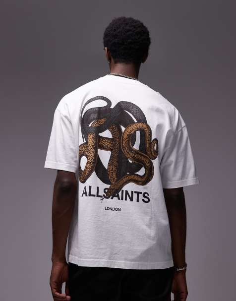 AllSaints Reticulate back graphic T-shirt in white - view 1
