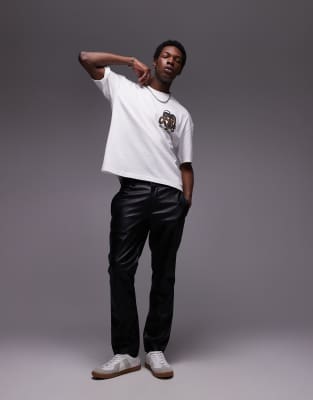 Allsaints Reticulate Oversized Graphic Snake Print T-shirt In Black