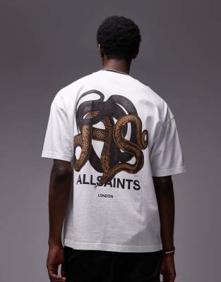 Allsaints Reticulate Back Graphic T-shirt In Black