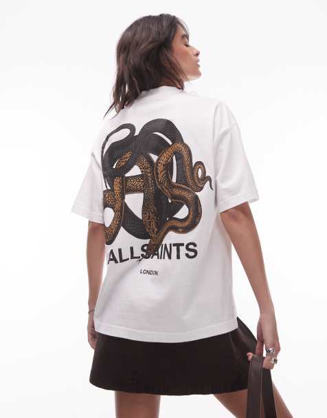 AllSaints Reticulate Etta T-shirt in chalk white - view 1