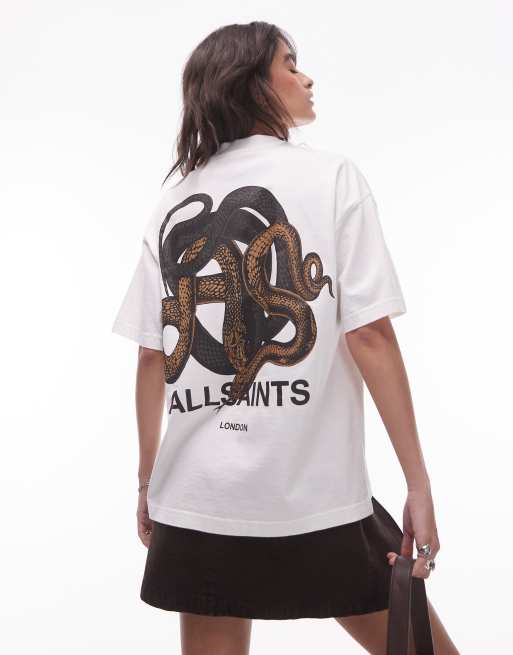 AllSaints Reticulate Etta t-shirt in chalk white