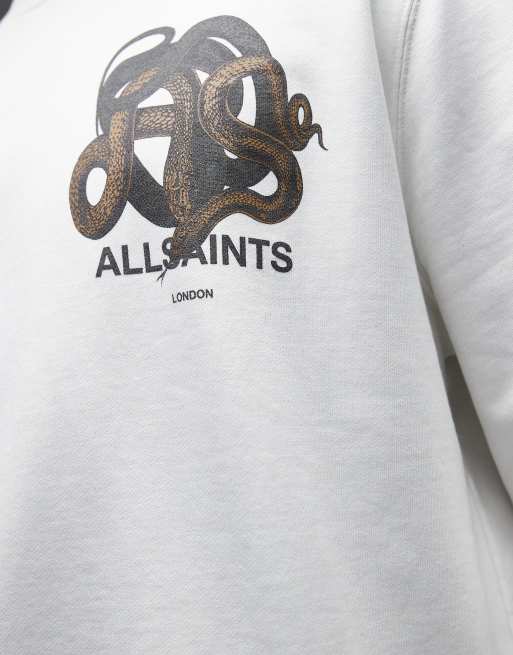 AllSaints Reticulate sweatshirt in chalk white, 5 of 5