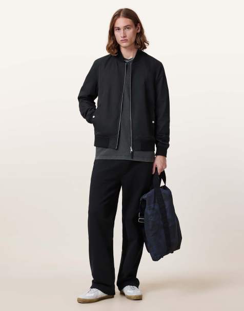 AllSaints – Rev Bassett – Bomberjacke in Schwarz/Khakibraun - view 1