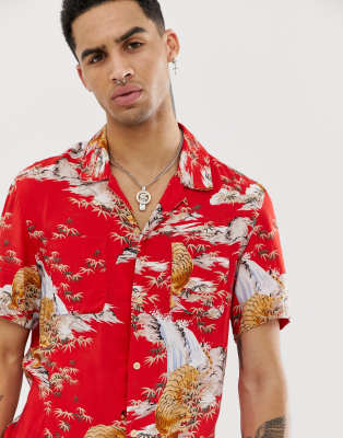 red tiger stripe shirt