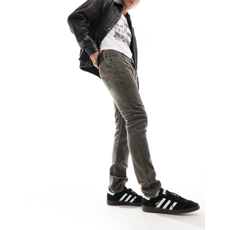 AllSaints Rex corduroy skinny jeans in khaki ASOS