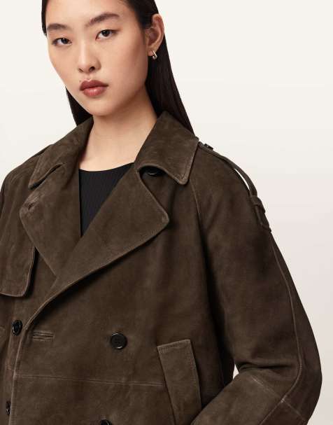 AllSaints - Reya - Imperméable raccourci - Marron amer - view 1