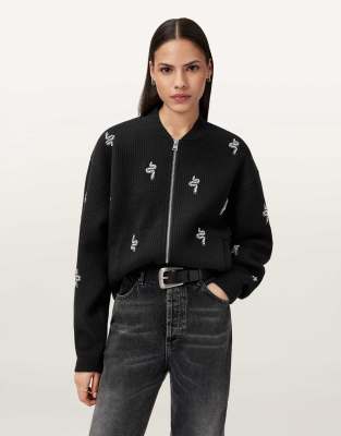 AllSaints - Rhea Bea - Bomberjacke in Schwarz