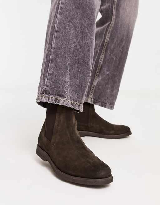 AllSaints Rhett Bottines Chelsea en daim avec semelle en