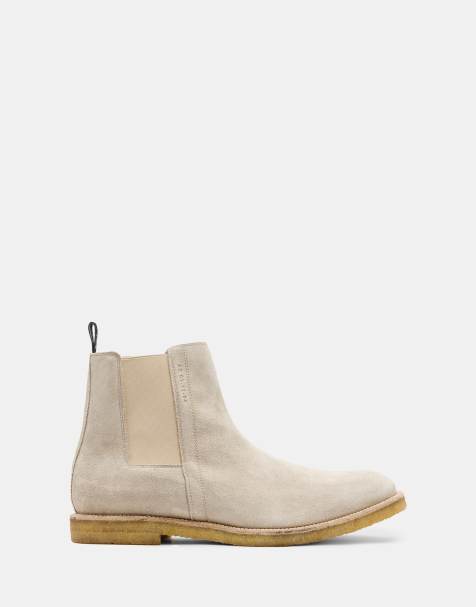 AllSaints rhett suede boots in grey - view 1