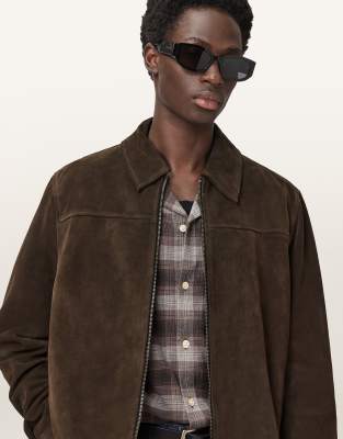 Allsaints Herren Braun Men's Rhone Suede Jacket Size L - Bild 5
