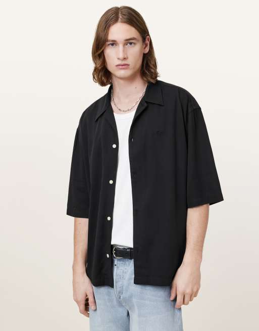 AllSaints - Rialto - Overhemd met korte mouwen in zwart