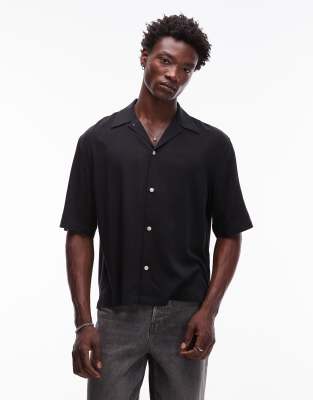 AllSaints Allsaints rialto short sleeve shirt in black