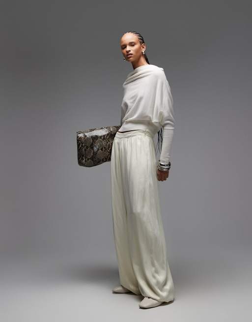AllSaints - Ridley - Cropped gebreide trui van wol in wit, 2 van 4