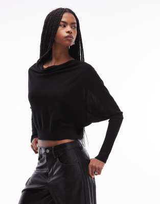 AllSaints - Ridley - Pull court en laine - Noir