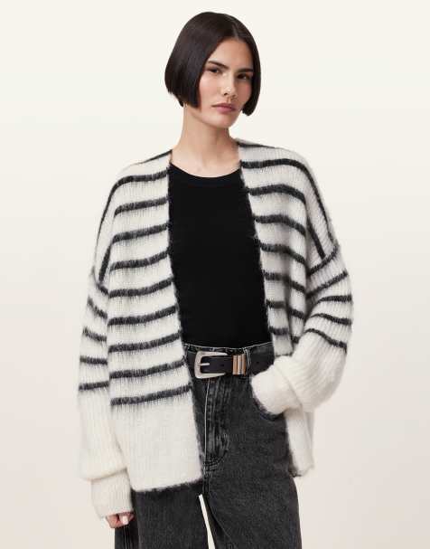 AllSaints – Riga – Strickjacke in Kreideweiß/ - view 1