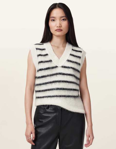 AllSaints - Riga - Tanktop in krijtwit en zwart - view 1