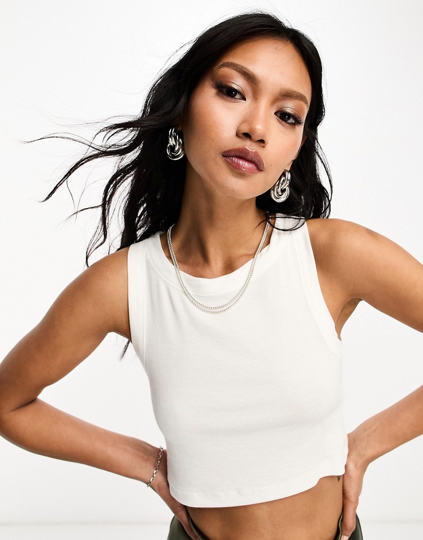 AllSaints Rina cropped tank in white