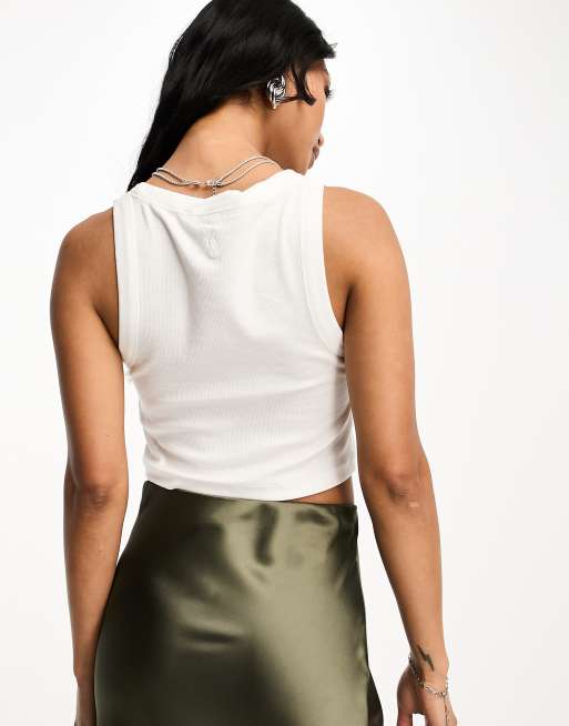 AllSaints Rina cropped tank in white | ASOS