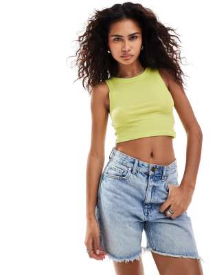 AllSaints Rina cropped tank in zesty green