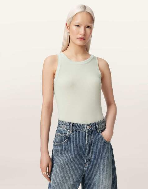 AllSaints – Rina – Tanktop in Dunstgrün - view 1