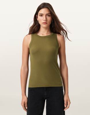 AllSaints - Rina - Tanktop in Fango-Grün