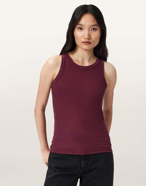 AllSaints – Rina – Tanktop in Ochsenblutrot - view 1