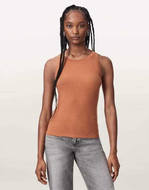 AllSaints – Rina – Tanktop in Pekannussbraun - view 1