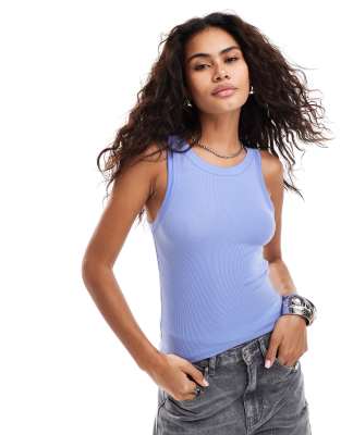 AllSaints - Rina - Tanktop in verwaschenem Blau-Lila