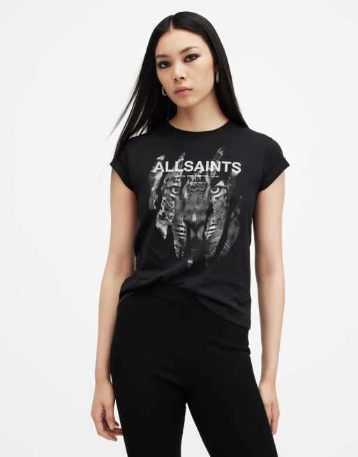 AllSaints - Riproar - T-shirt in zwart