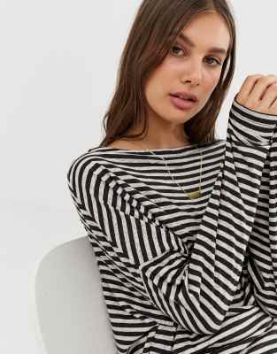 all saints striped sweatshirt