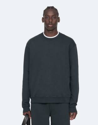 AllSaints River cuello redondo en negro lavado