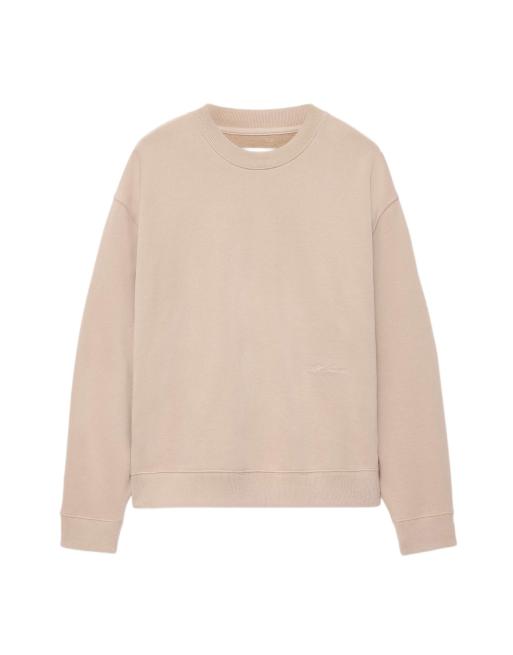 AllSaints River sweat-shirt col rond taupe et blanc, 5 de 6