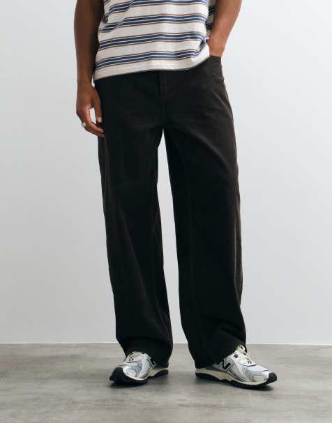 AllSaints Rivet wide leg cord denim jeans in dark brown - view 1