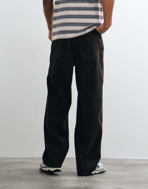 AllSaints Rivet wide leg cord denim jeans in dark brown, 4 of 5