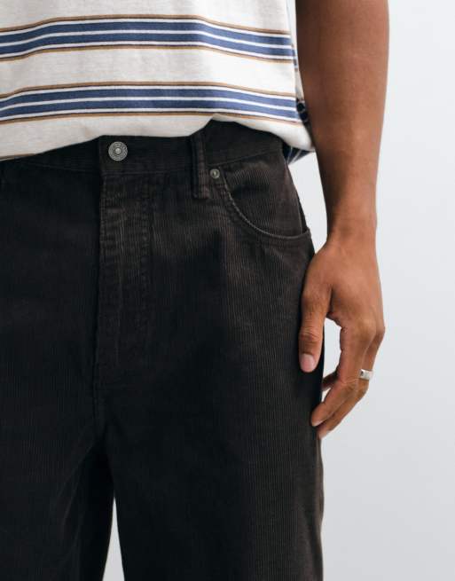 AllSaints Rivet wide leg cord denim jeans in dark brown, 5 of 5