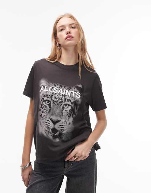 Allsaints Roar tommi t-shirt in black - BLACK