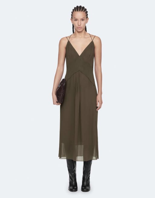 AllSaints robe Fawn en kaki délavé, 6 de 7