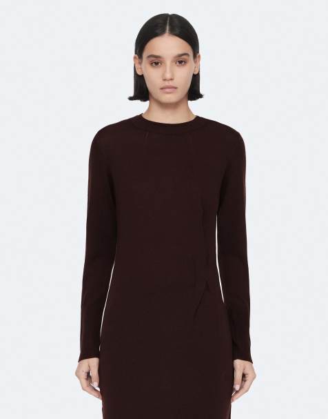 AllSaints robe Kayla à manches longues en marron bordeaux - view 1