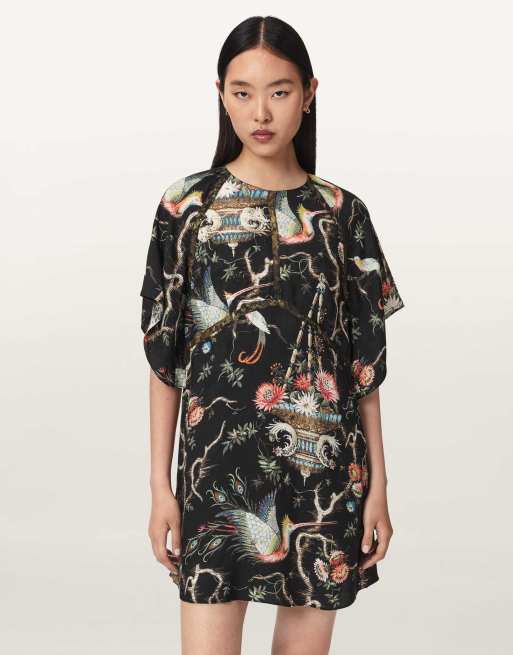 AllSaints robe Xena en noir taravao, 3 de 6