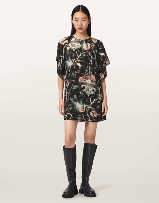 AllSaints robe Xena en noir taravao, 4 de 6