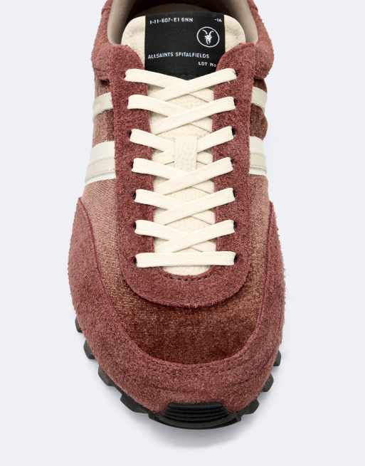 AllSaints Robin leather lace up sneakers in brown, 5 of 5