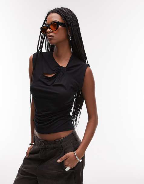 AllSaints Robin top in black - view 1