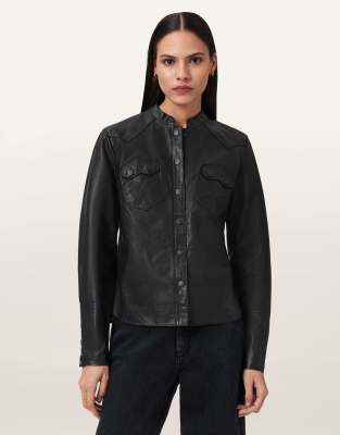 AllSaints - Rock - Hemdbluse in Schwarz