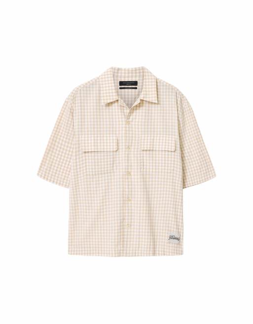 AllSaints - Rockland - Camisa amarillo desierto de manga corta, 2 de 7