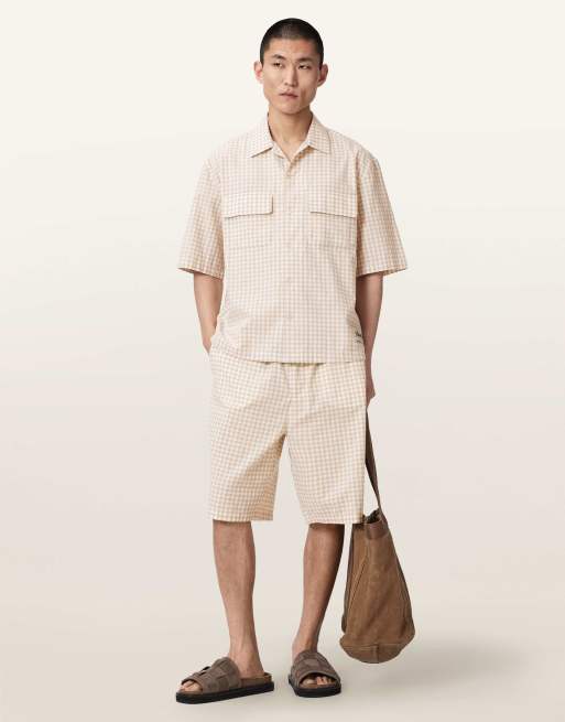AllSaints - Rockland - Camisa amarillo desierto de manga corta, 7 de 7