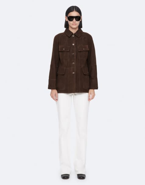 AllSaints Roiya Jacke aus Wildleder in Fango-Braun - view 1