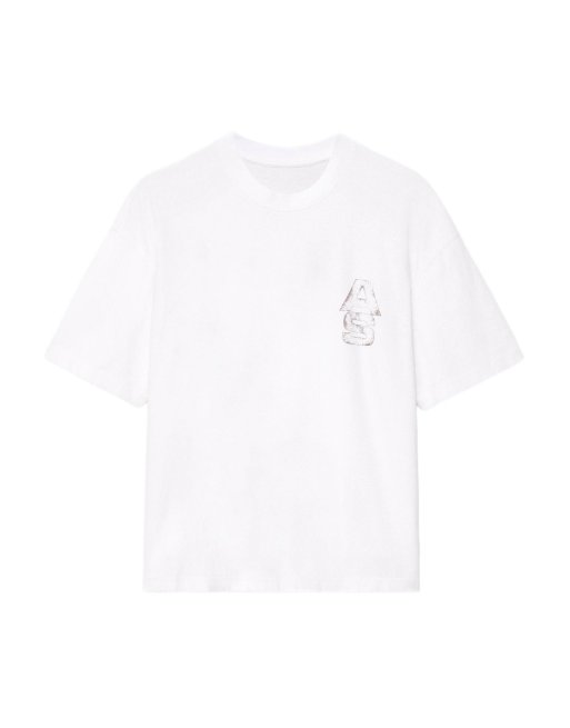 AllSaints Roller Kurzarmshirt mit Rundhalsausschnitt in Optikweiß, 2 von 6