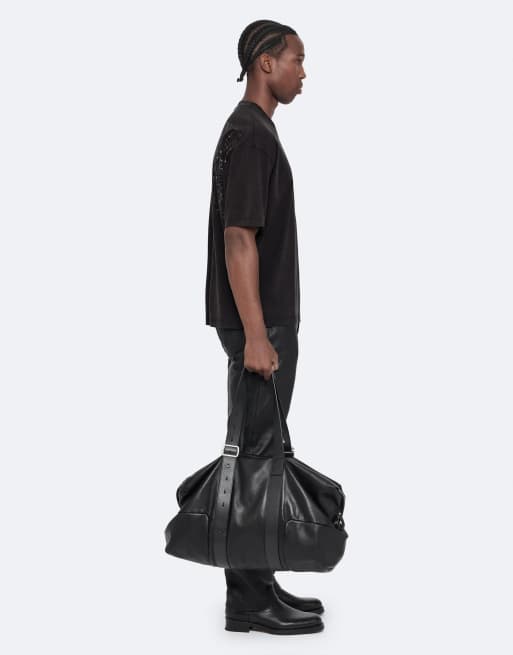AllSaints Roller Kurzarmshirt mit Rundhalsausschnitt in verwaschenem Schwarz, 6 von 6